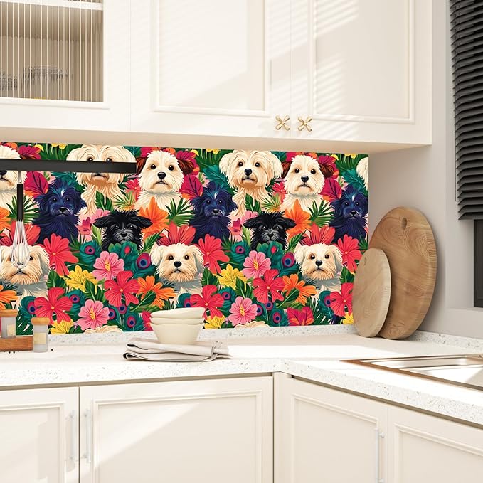 BOKEBEVE Vibrant Floral Peel and Stick Wallpaper Colorful Floral Wallpapers
