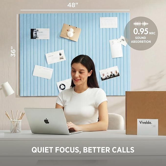 VIVELDA Large Bulletin Board 48x36- Office Wall Organizer to Replace Your Old