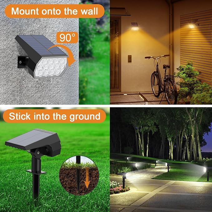 WELALO Solar Color Changing Spot Lights Outdoor, Waterproof Solar Halloween