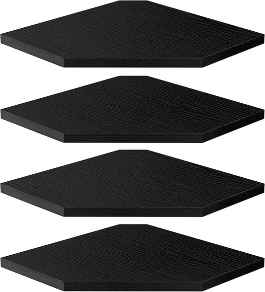 Corner Shelves 4-Pack for Bathroom & Kitchen, Space-Saving Floating Corner Wall