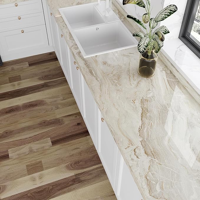VEELIKE Large Size Marble Contact Paper Peel and Stick Countertops
