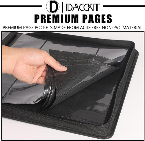 D DACCKIT Top Loader Binder - 12 Pocket Design for 480 Cards | Bright Orange, Compatible with 3" x 4" Rigid Holders