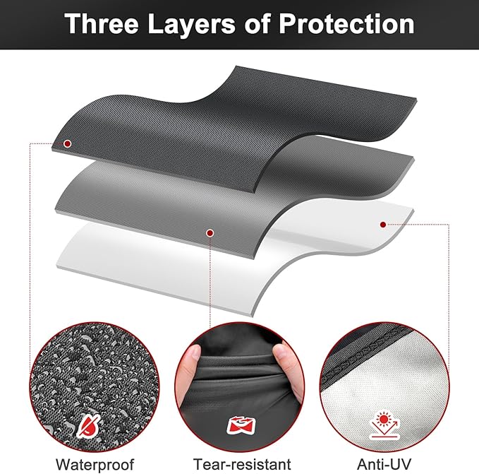LBTING Grill Cover, 55-inch Heavy Duty 300D Oxford Waterproof Windproof UV Resistant BBQ Gas Grill Cover for Outdoor Barbecue Fit Most Brands Weber, Brinkmann, Char Broil, Holland
