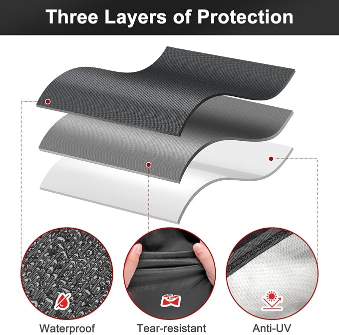 LBTING Grill Cover, 48-inch Heavy Duty 300D Oxford Waterproof Windproof UV Resistant BBQ Gas Grill Cover for Outdoor Barbecue Fit Most Brands Weber, Brinkmann, Char Broil, Holland