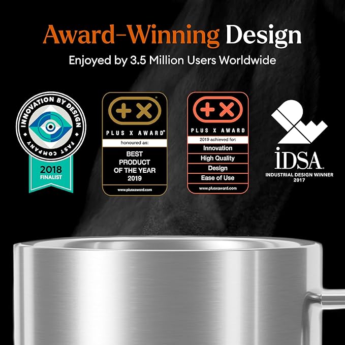 Ember Temperature Control Smart Mug 2, 10 Oz, App-Controlled Heated Coffee Mug with 80 Min Battery Life and Improved Design, Stainless Steel
