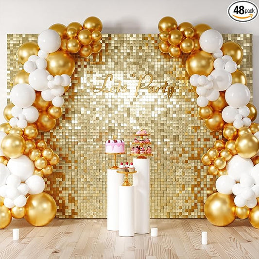 COKAOBE Light Gold Shimmer Wall Backdrop, Photo Backdrops