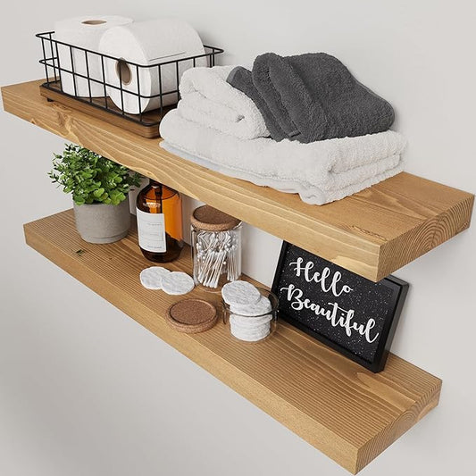 BAOBAB WORKSHOP Natural Wood Floating Shelves