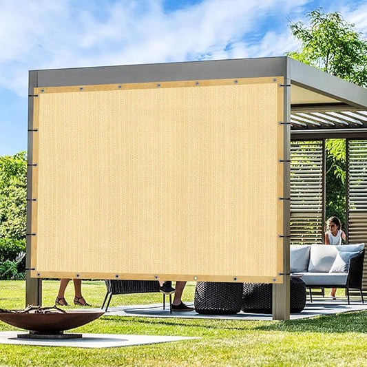 Artpuch Outdoor Pergola Shade Cover 4' X 15' Sun Shade Cloth with Grommets, 90% UV Protection Canopy Patio Privacy Screen (Customized Available) GN107, Wheat