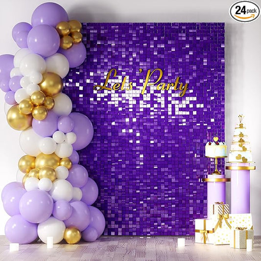 COKAOBE Purple Shimmer Wall Backdrop, Photo Backdrops
