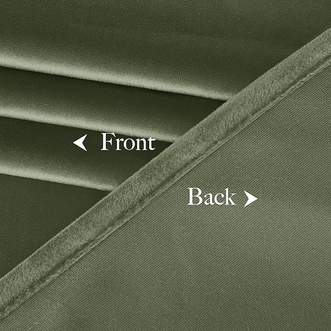 NICETOWN Sage Green Room Darkening Curtains & Drapes 120 inches Long 2 Panels