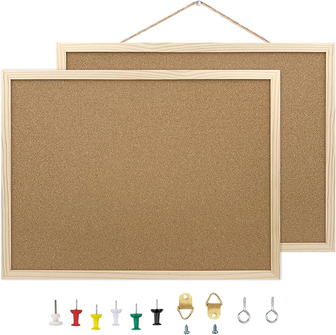 2 Pack Cork Board Bulletin Board, 15.7"X 11.81" inches