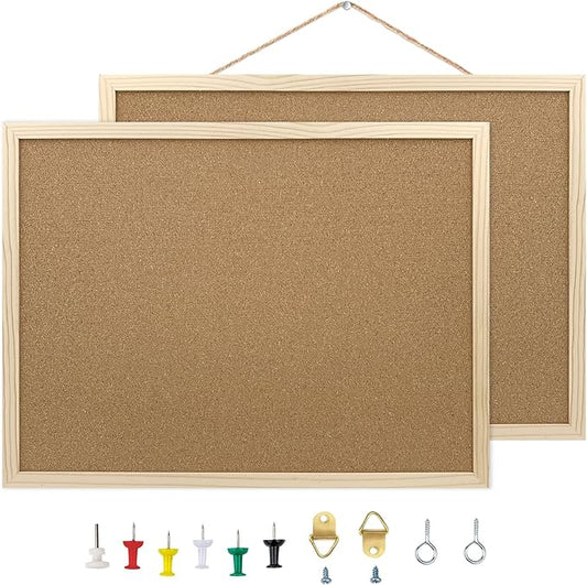2 Pack Cork Board Bulletin Board, 15.7"X 11.81" inches