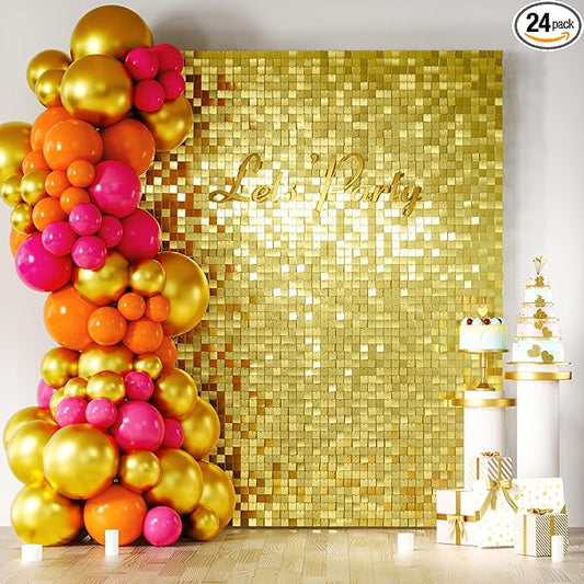 COKAOBE New Type Light Gold Shimmer Wall Backdrop, Photo Backdrops