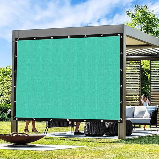 Artpuch Outdoor Pergola Shade Cover 7' X 24' Sun Shade Cloth with Grommets, 90% UV Protection Canopy Patio Privacy Screen (Customized Available) GN107, Turquoise