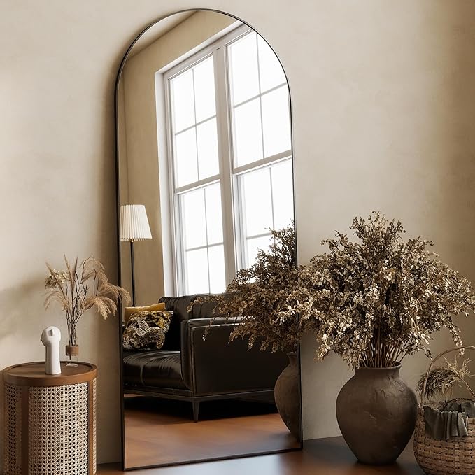 HARRITPURE 64"x21" Full Length Mirror, Arched Full Mirror, Free Standing