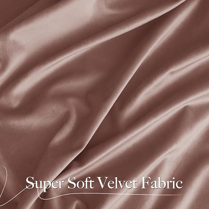 NICETOWN Dusty Pink Velvet Curtains
