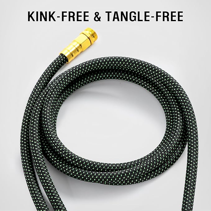 HBlife 75ft Garden Hose, Non Expandable Garden Hose with 10 Function Sprayer Nozzle, Flexible Lightweight Water Hose for Yard, Lawn, Car Wash and Outdoor