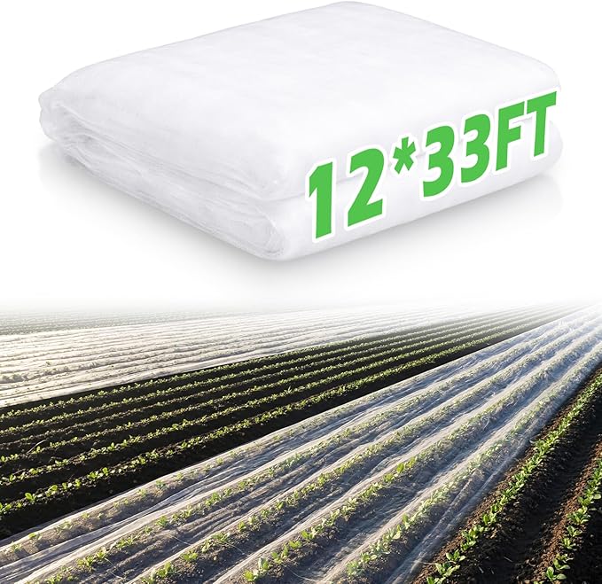 Garden Insect Netting for Raised Beds Extra Large Fruits Tree Netting Pest Barrier White Ultra Fine Mesh Row Bed Covers Net for Vegetable Fruit Protection from Insect Bird Animals(12 x 33 ft)