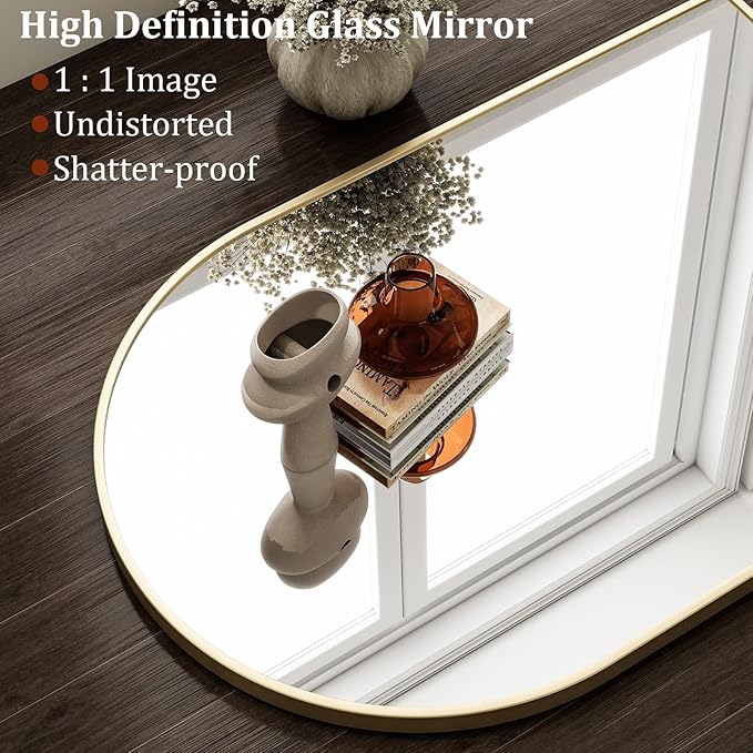 HARRITPURE 20"x30" Arched Bathroom Mirror