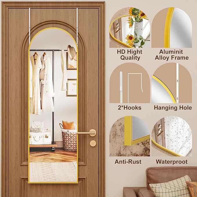 Rowjut Full Length Door Mirror, Wall Mounted Wall Mirrors, Cloakrooms, etc.