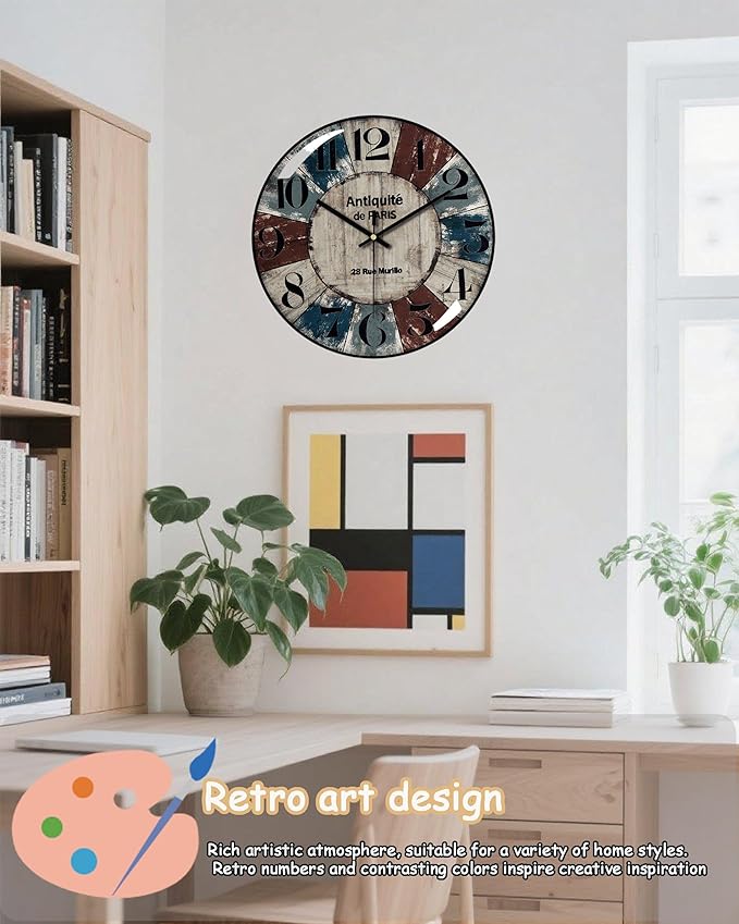 Decorative Wall Clocks Batterys Operated, Retro Wall Clock