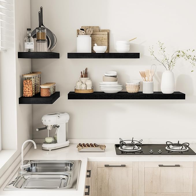 Vivelove 2" Thick Floating Shelves