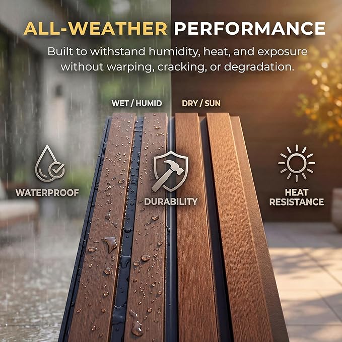 From Plain to Beautiful in Hours WPC Exterior Wall Slat Panels Waterproof