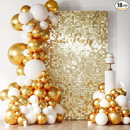 COKAOBE Light Gold Shimmer Wall Backdrop, Photo Backdrops