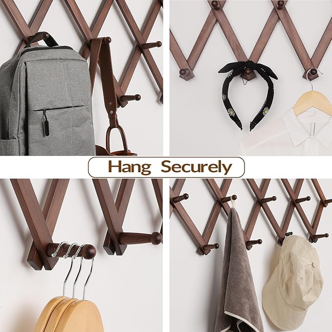 SCUNDA Hat Rack for Wall, Expandable Wall Hat Holder