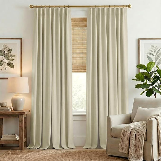 NICETOWN Room Darkening Bedroom Curtains 84 inches Long, Pinch Pleated Curtains