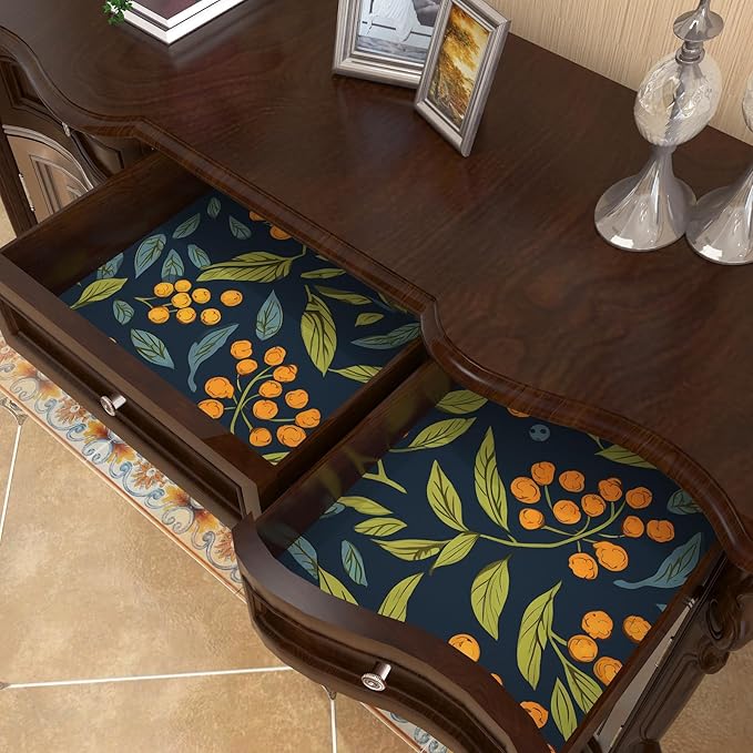 BOKEBEVE Blue Orange Green Wallpaper Peel and Stick Boho Leaves Floral Contact