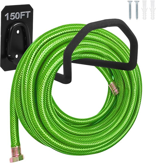 PeoMev Garden Hose Holder Wall Mount - Heavy Duty Water Hose Holders for Outside, Metal Hoses Hanger Sturdy Hose Reel Hooks for Garden
