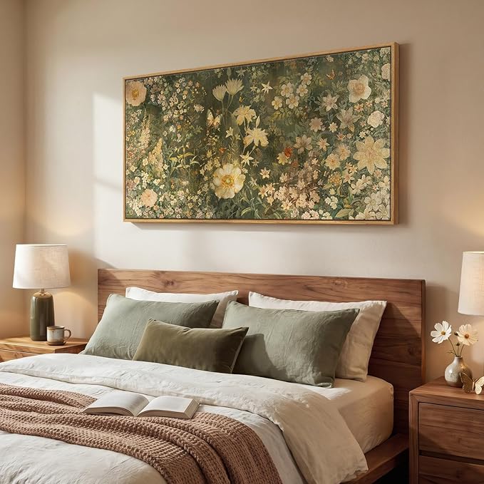 Large Framed Vintage Botanical Wall Art