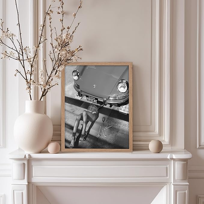 Poster Master Woman Under Classic Car Poster