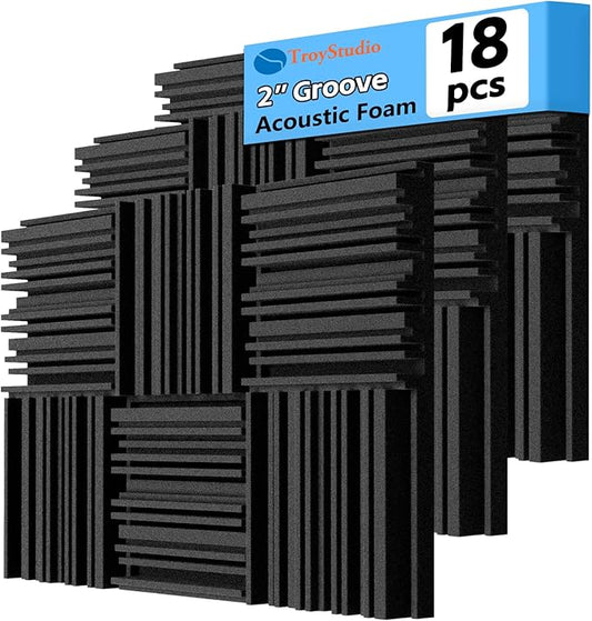 TroyStudio Thick Acoustic Foam Panels, Dense Soundproof Padding Tile, Recording