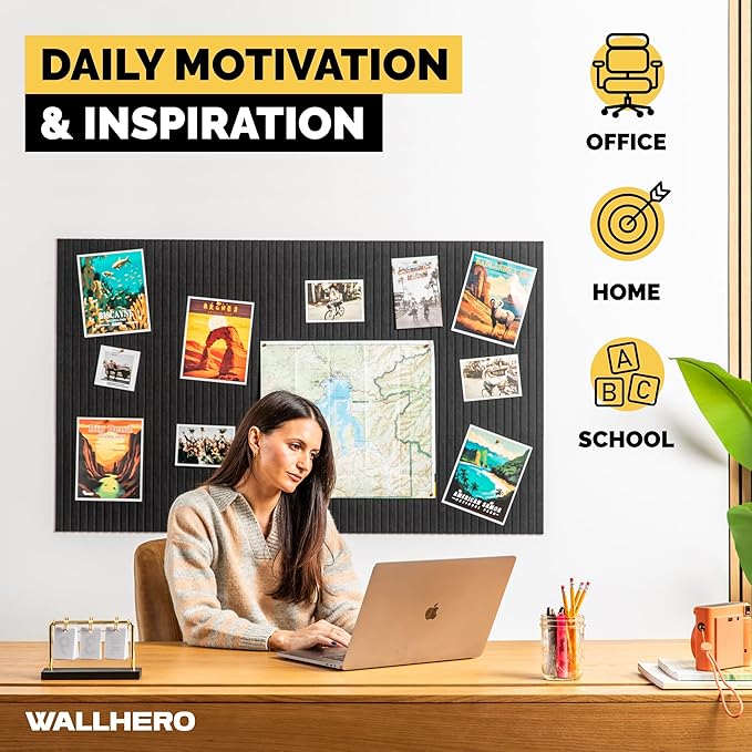 WALLHERO Large Bulletin Board, Tack Board, Cork Board Alternative
