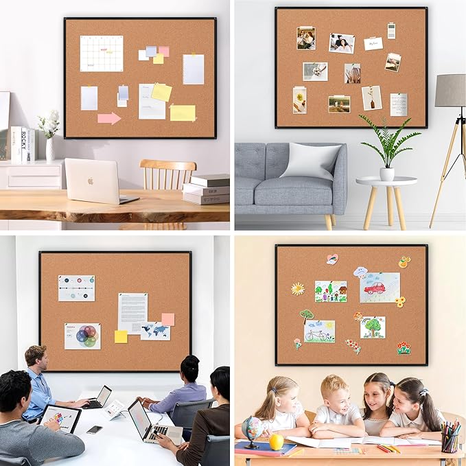 Extra Large Cork Bulletin Board 48" X 48", Wall Mounted Notice Pin Board
