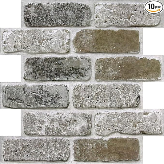 COMSTICKC 3D Faux Brick Wall Panel Peel and Stick, Small Size, Ultra-Light PVC