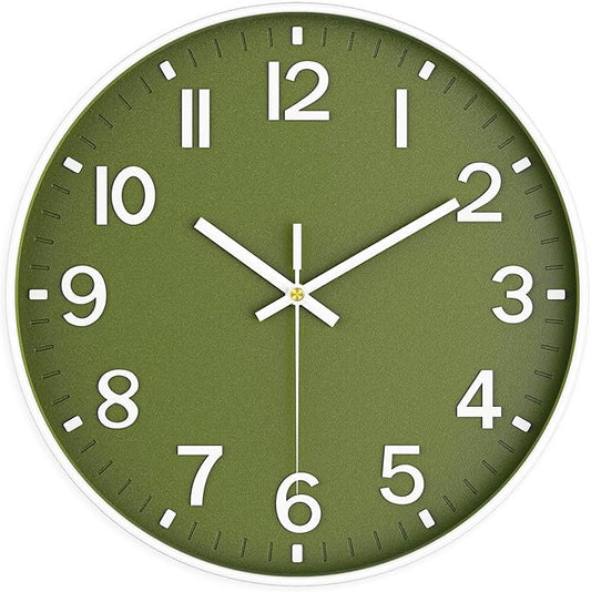 Wall Clocks Battery Operated, 12 Inch Non Ticking Wall Clock, Silent Analog