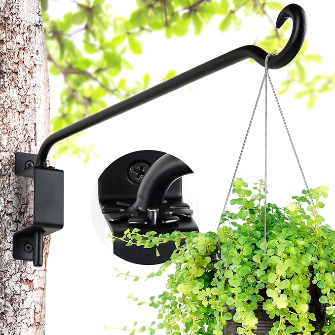 Qiang Ni Swivel Plant Hanger Bracket: Bird Feeder Hanger for Outdoor Wall Mount (16 - B, 16 Inch)