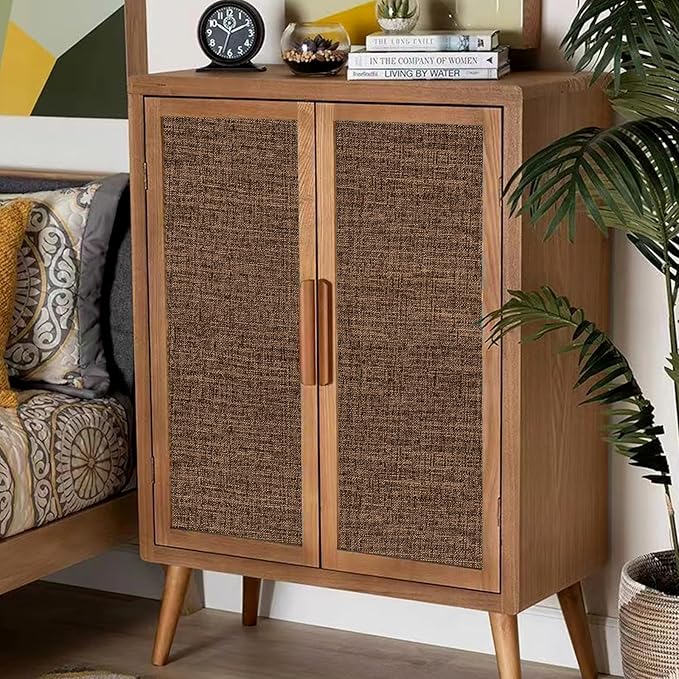 Brown Grasscloth Peel and Stick Wallpaper 17.3"x300" Faux Linen Textured