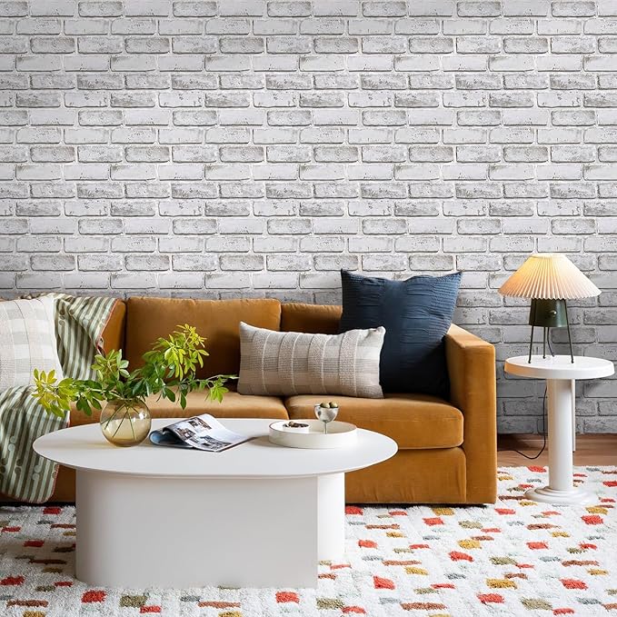 COMSTICKC 3D Faux Brick Wall Panel Peel and Stick, Small Size, Ultra-Light PVC