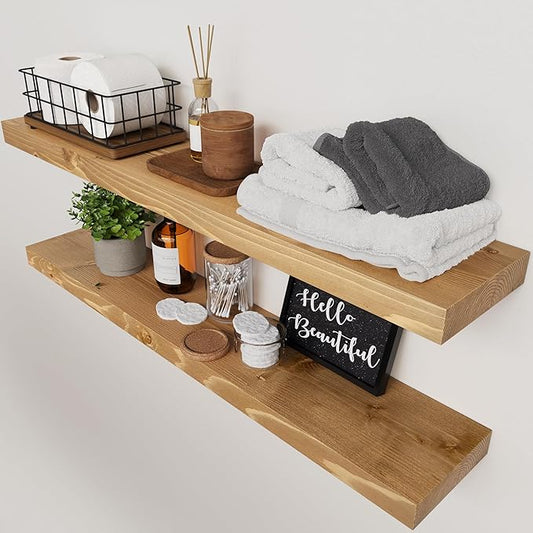 BAOBAB WORKSHOP Natural Wood Floating Shelves