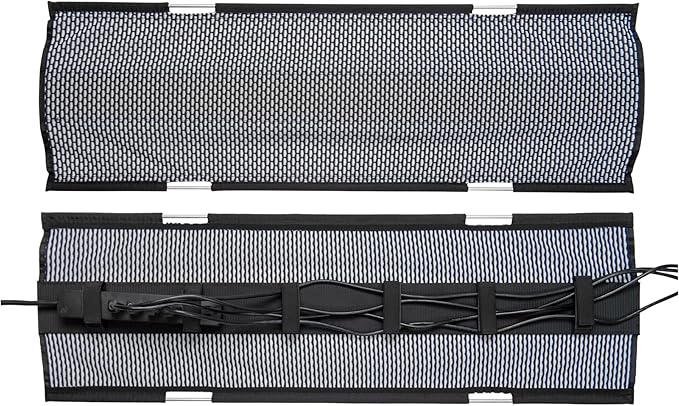 PERFECT POSTURE Mesh Cable Organizer – Under Desk Cable Management with Adjustable Straps, Flexible Mesh, Easy-Access Design, & Standing Desk Compatible – 37.4” (White)