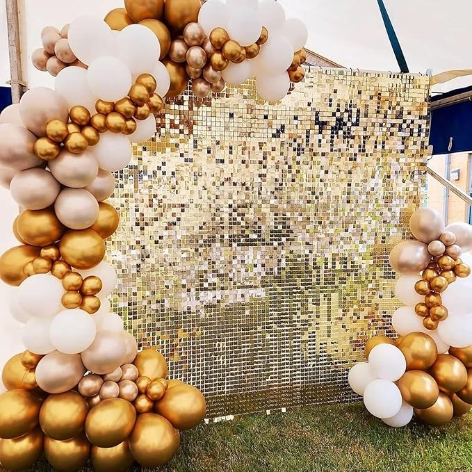 COKAOBE Light Gold Shimmer Wall Backdrop, Photo Backdrops