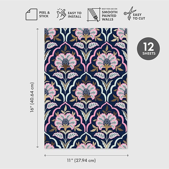 Main Street Peel and Stick Wallpaper Eco-Friendly Sheets 12 Pack, 11 X 16 Inch
