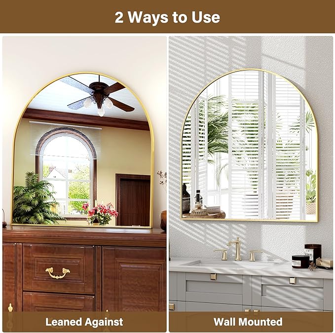 XRAMFY Arched Bathroom Mirror 32" x 34"