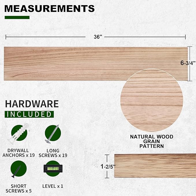 Marsmiles Wood Floating Shelves