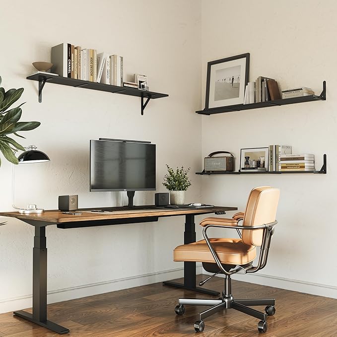 WOPITUES Floating Shelves for Wall 48″W x 8″D, Long Wall Mounted Shelves Set of