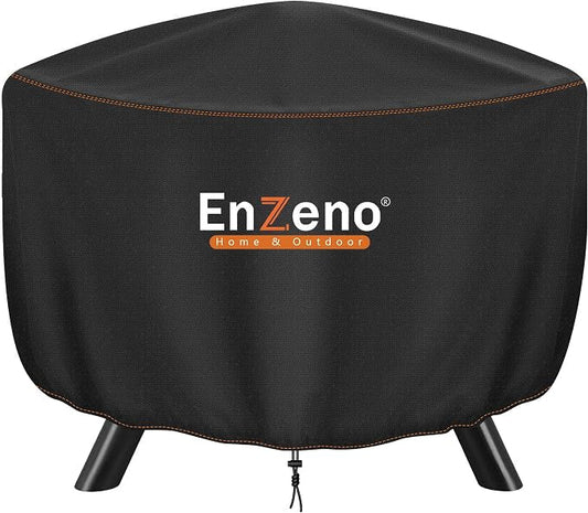 Enzeno Fire Pit Cover Round,41inch Outdoor Round Firepit Cover,Waterproof Oxford Cloth Patio Fire Cover for Outdoor Fire Pit,Fits 38-40 inch Gas Firepit/Bowl(41" Dia X 20" H)